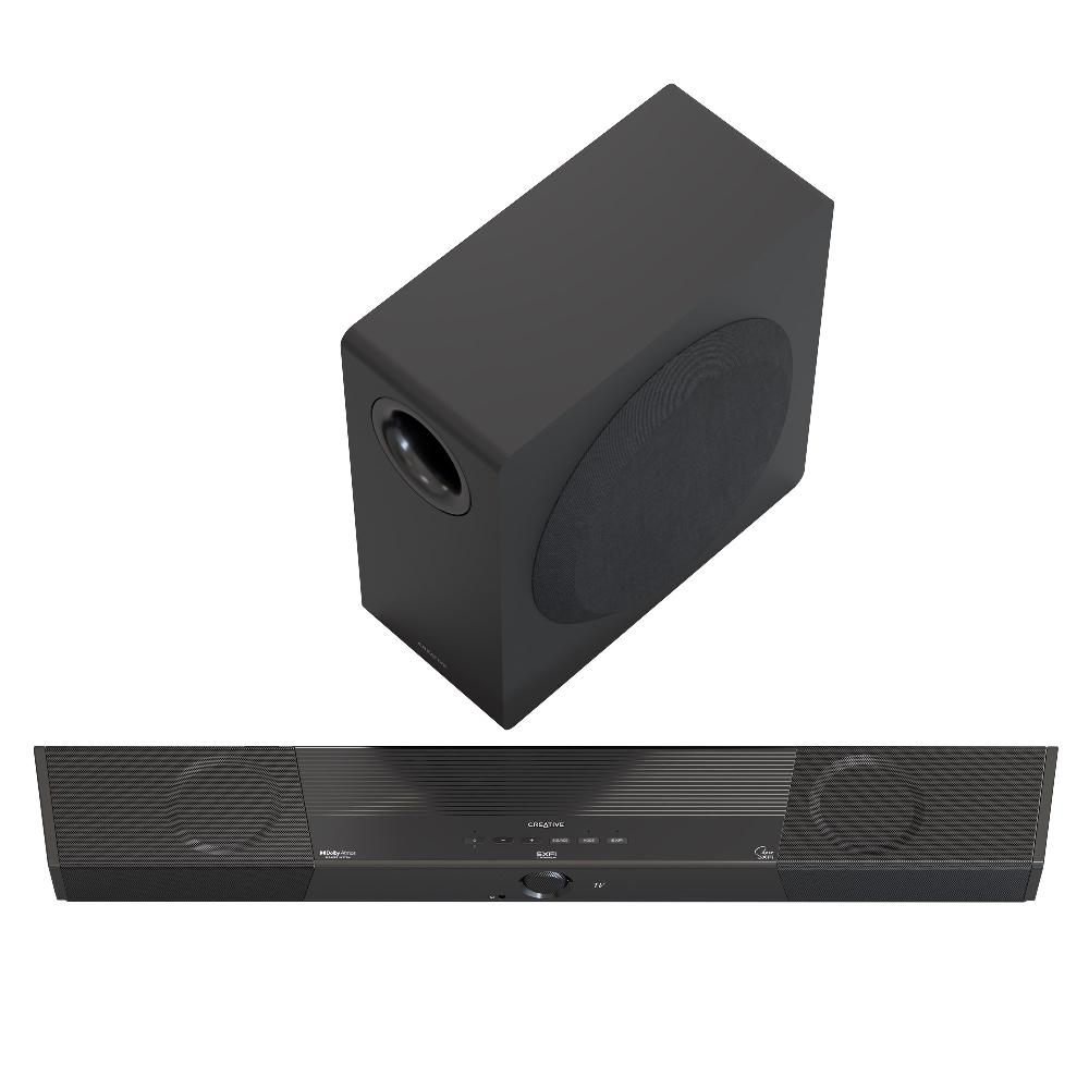 Creative SXFI CARRIER Soundbar con sistema di altoparlanti Dolby Atmos® subwoofer wireless e Super X-Fi® Headphone Holography 2025