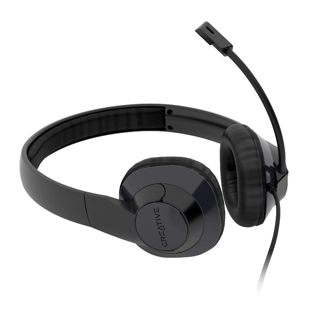 Creative HS-720 V2 Cuffie USB con microfono a condensatore con cancellazione del rumore e telecomando a cavo con pulsante di disattivazione del microfono per le videochiamate Convenienza