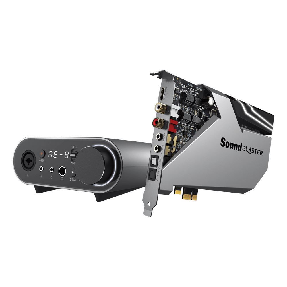Creative Sound Blaster AE-9 Scheda audio PCI-E di qualità superiore da 32 bit/384 kHz e DAC con doppio amplificatore discreto per cuffie Xamp e Audio Control Module 2025