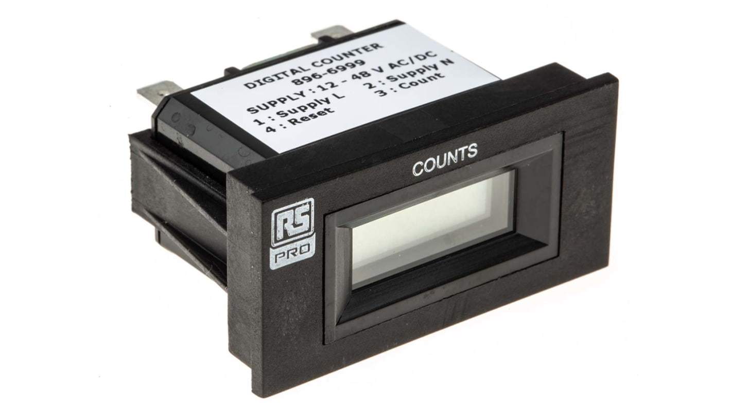 Rs-Online Contatore elettronico RS PRO Impulso 10Hz display LCD 6 cifre 12 → 48 V c.a./c.c