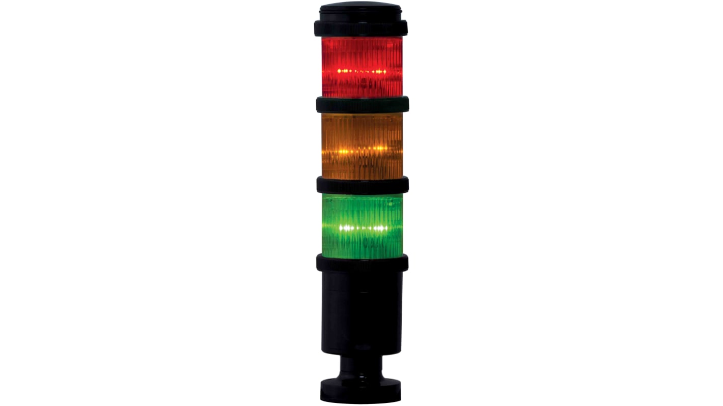 Rs-Online Torretta di segnalazione RS PRO 110 V c.a. LED lenti Rosso/Verde/Ambra Sconto