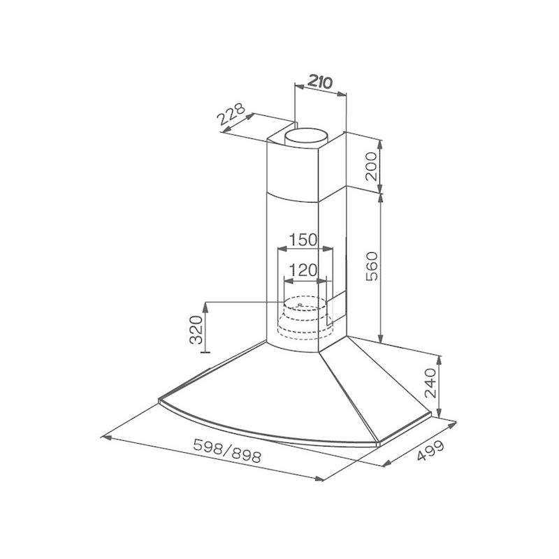 FABER S.p.A. TENDER X A90 Cappa aspirante a parete Acciaio inox 400 m³/h D Soddisfazione Garantita