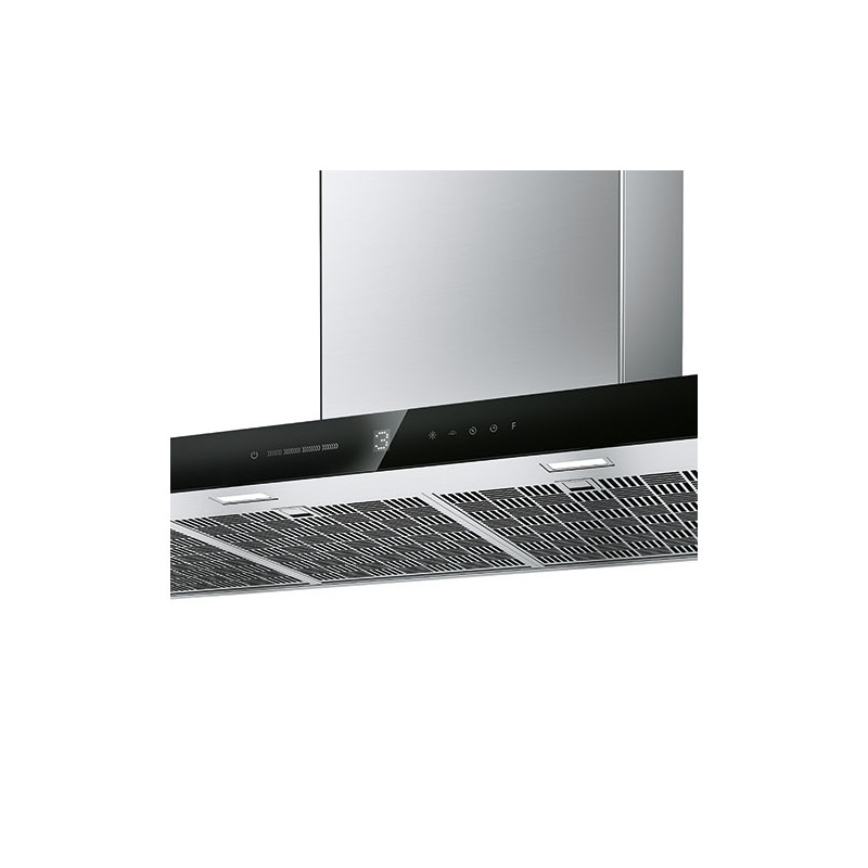 Franke T-SHAPE AVANT-SILENCE FTLN H45 X/BK GLASS A90 FRK Cappa aspirante a parete Nero Acciaio inox 750 m³/h A+ Qualità Garantita