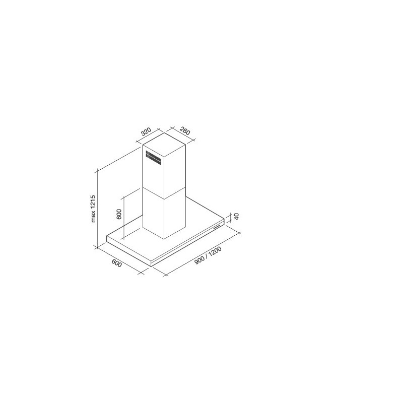 Falmec Lumen Cappa aspirante a isola Acciaio inox 800 m³/h C 2025