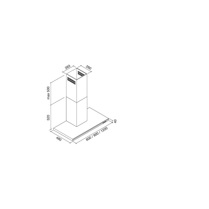 Falmec Lumen Cappa aspirante a parete Acciaio inox 800 m³/h B Italy
