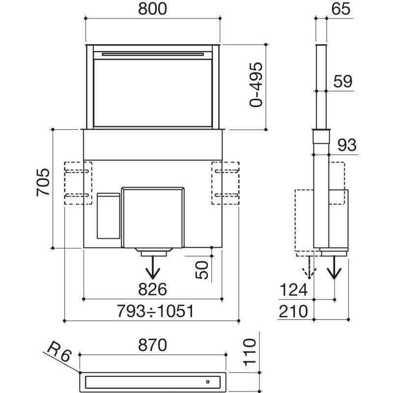 Barazza 1KBDD9 cappa aspirante Aspirazione verso il basso Acciaio inox 1000 m³/h C Convenienza
