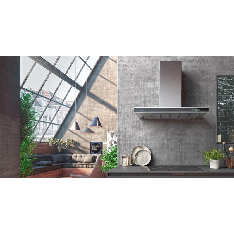 FABER S.p.A. ONYX-T BK GLASS/X A90 Cappa aspirante a parete Acciaio inox 380 m³/h A++ In Saldo