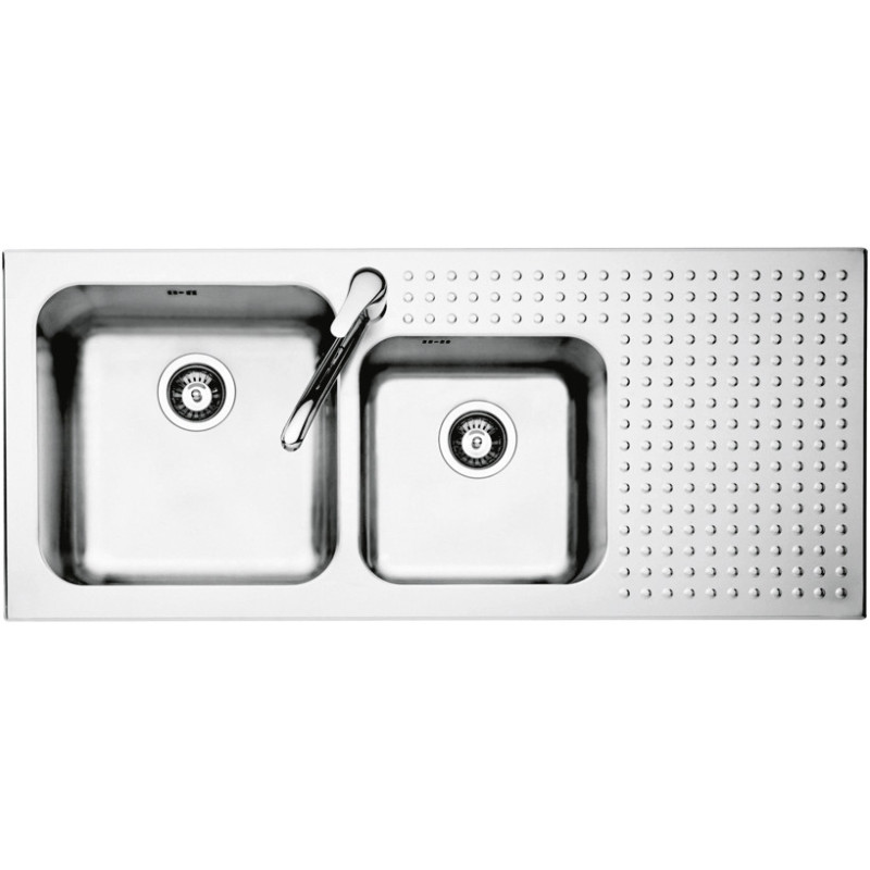 Barazza 1IS12060/2S lavello Lavello montato su piano Rettangolare Acciaio inox Sostegno trimestrale