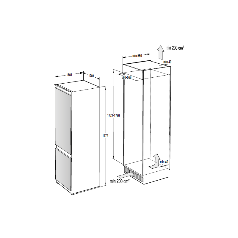 HISENSE RIB317N4AWE Frigorifero combinato da incasso da 60 cm 244 lt cerniera a DX Total No Frost classe E bianco Offerta natalizia