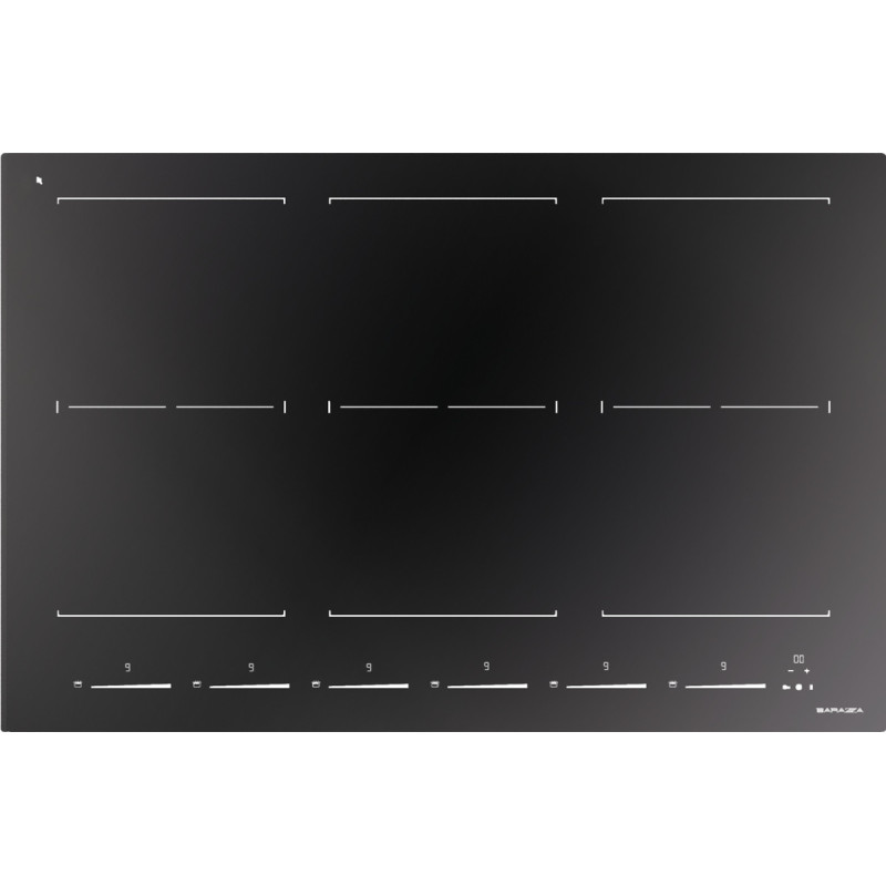 Barazza 1PIDS80N piano cottura Nero Da incasso 80 cm Piano cottura a induzione 6 Fornello(i) Duty-free