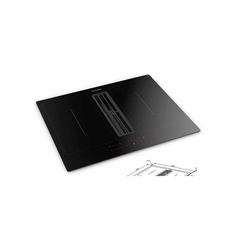 FABER GALILEO SMART BK Piano Cottura a induzione con Cappa Integrata 60 cm + Kit 340.0627.228 - Vetro Nero Soddisfazione Garantita