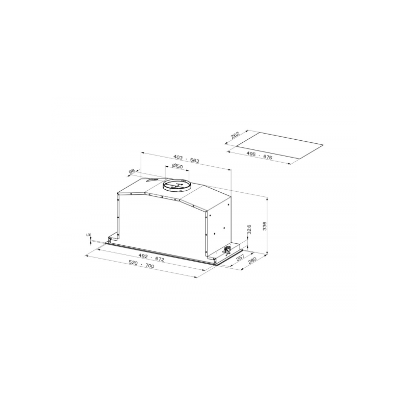 FABER cappa sottopensile BI-AIR KL 305.0615.686 vetro nero e marrone chiaro da 52cm Promozione Limitata