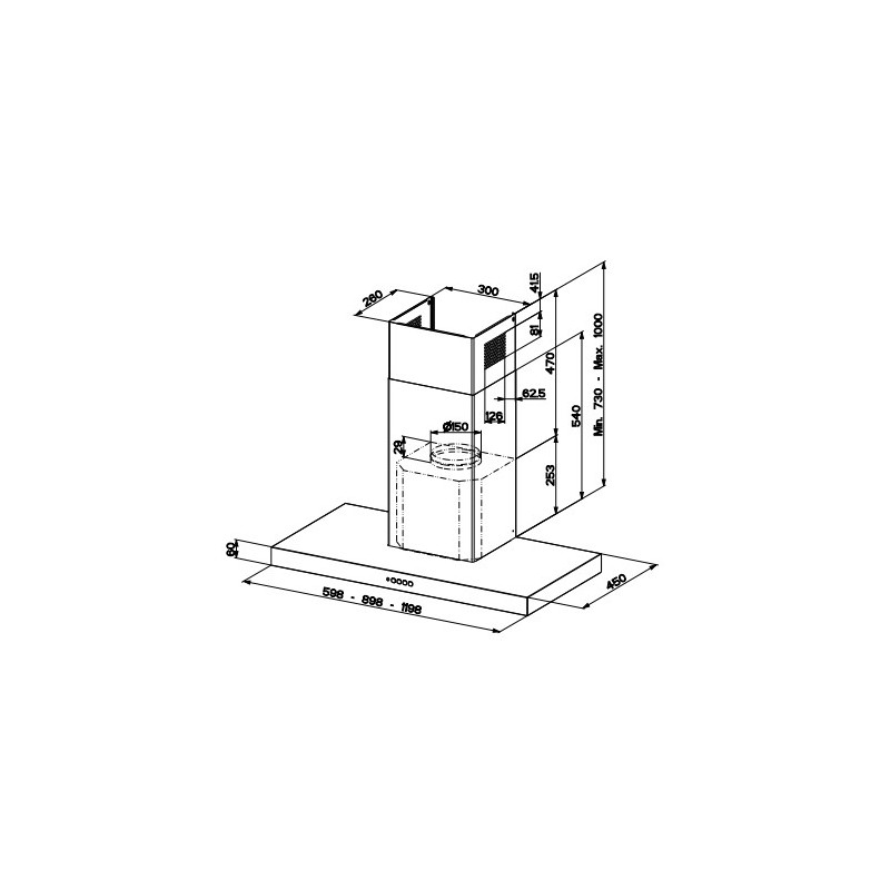 FABER S.p.A. Stilo Comfort WH Matt A120 Cappa aspirante a parete Bianco 690 m³/h B Offerte