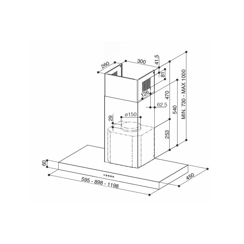 FABER S.p.A. Stilo Smart X A120 Cappa aspirante a parete Acciaio inox 435 m³/h D I Più Venduti