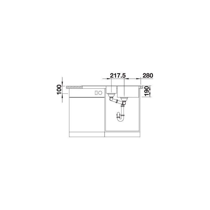 BLANCO 1519858 Sona 6 S lavello 1 vasca+vaschetta+gocciolatoio 100x50cm Silgranit Tartufo Qualità Garantita