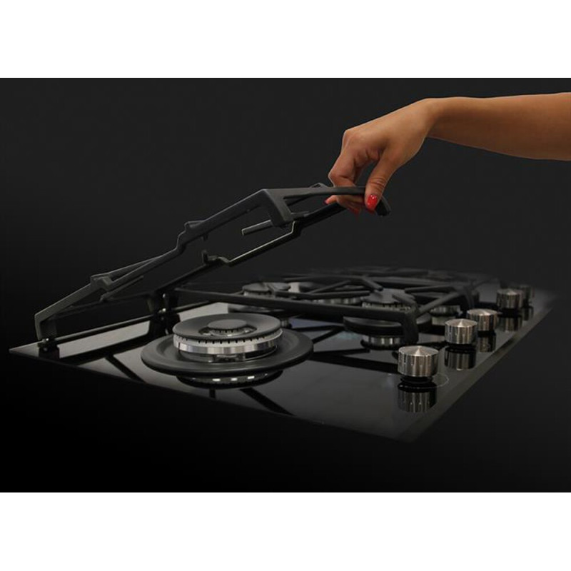 GLEM GAS GV95TXBK Piano cottura da incasso 90cm 5 fuochi gas 1 rapido - Vetro nero Affare Del Giorno