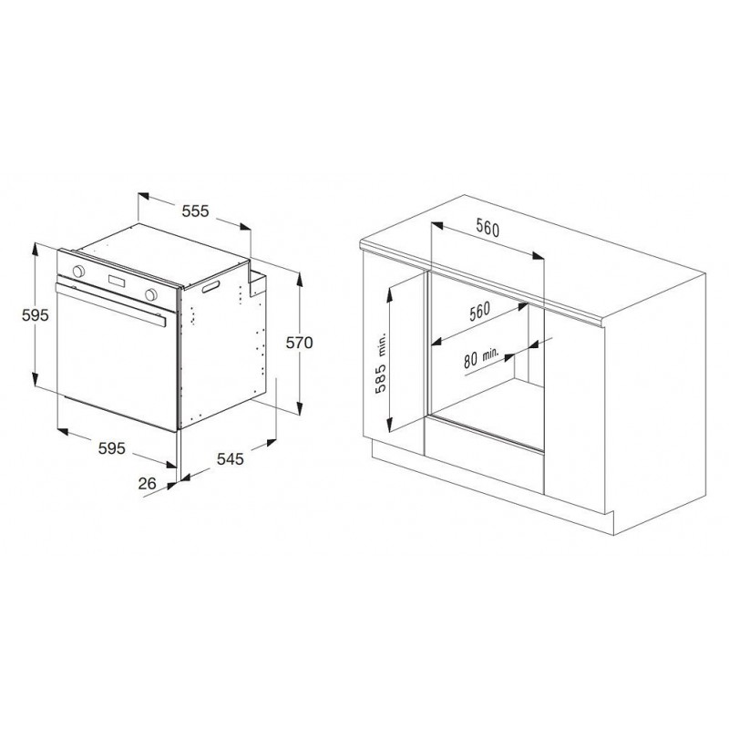BLANCO 1043100 Forno Elettrico Chef 5 funzioni 64 litri Inox A Sottocosto