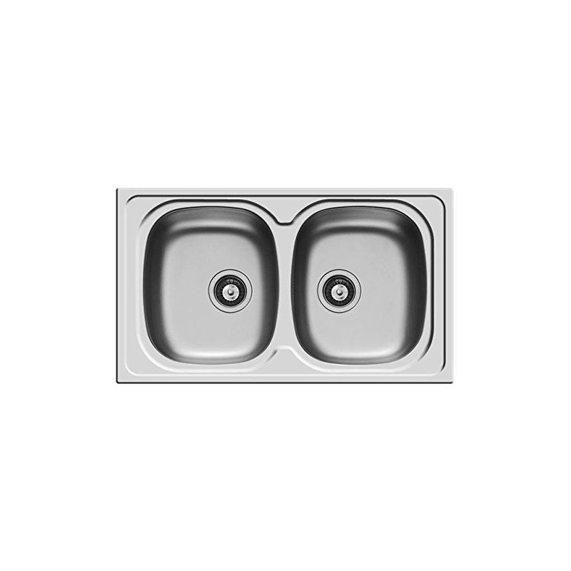 PYRAMIS 100133030 Lavello Sparta 2 vasche 86x50cm Acciaio Inox Offerta temporanea