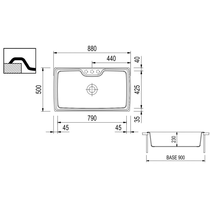 TELMA HR0860.26 Lavello NAIKY 1 vasca 880x500 mm Telmagranit nero opaco Ultimi due giorni