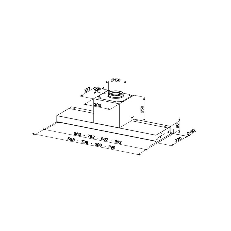 FABER S.p.A. In-Nova Premium X KL A120 Integrato Acciaio inox 670 m³/h Shopping Online
