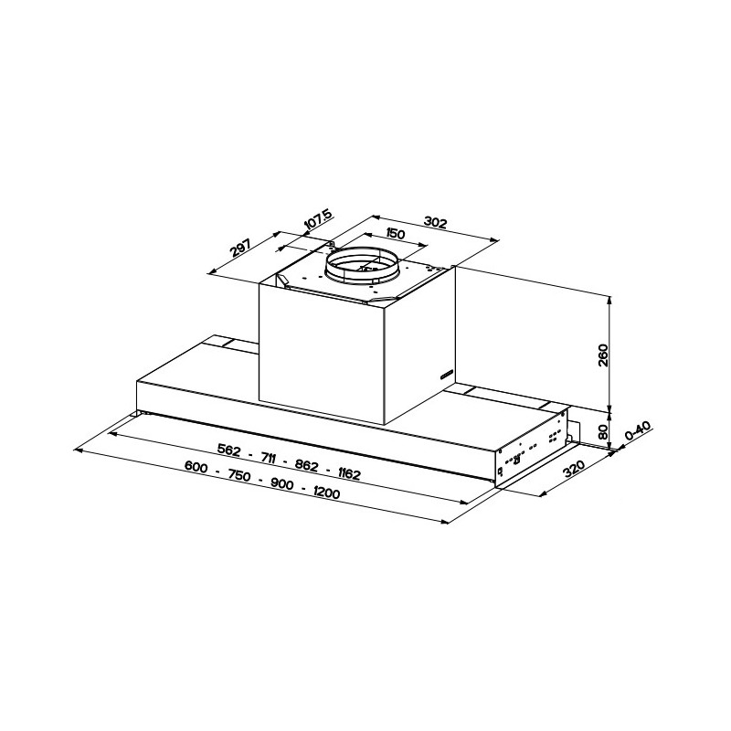 FABER S.p.A. In-Nova Premium EV8+ X A75 Integrato Acciaio inox 670 m³/h Affare Del Giorno