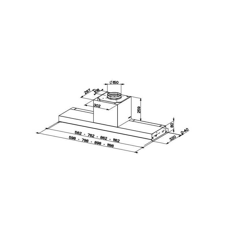 FABER S.p.A. In-Nova Premium BK M A120 Integrato Nero 670 m³/h Prezzo Ridotto