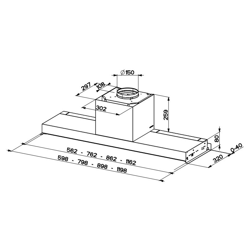 FABER S.p.A. In-Nova Premium BK M A60 Integrato Nero 670 m³/h Convenienza