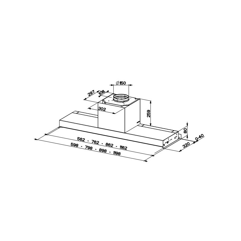 FABER S.p.A. In-Nova Premium WH M A120 Integrato Bianco 670 m³/h Novità
