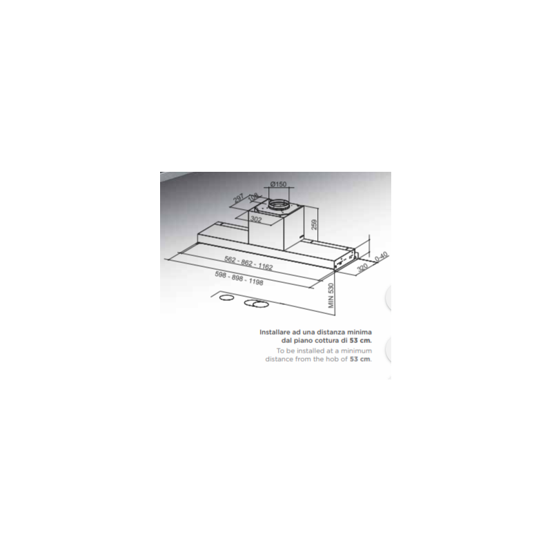 FABER CAPPA ad incasso IN-NOVA TOUCH 305.0611.155 acciaio inox e vetro bianco da 120cm Offerta
