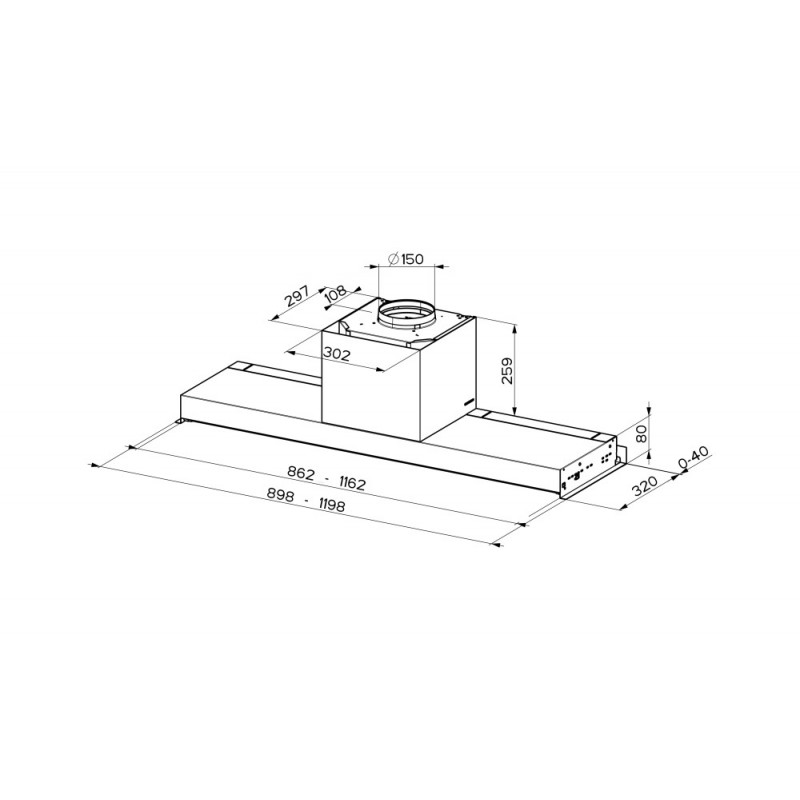 Faber 305.0615.688 in-nova air x kl a90 Dream Cappa ad incasso cm. 90 - inox/vetro nero Offerte