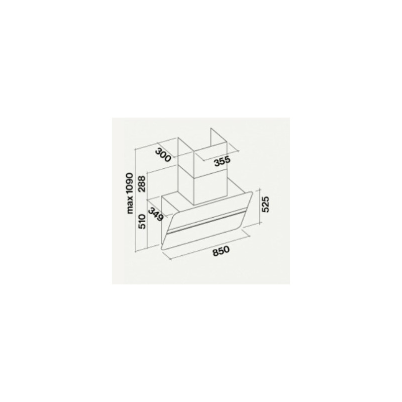 Falmec Flipper NRS Cappa aspirante a parete Nero 800 m³/h B Grande vendita