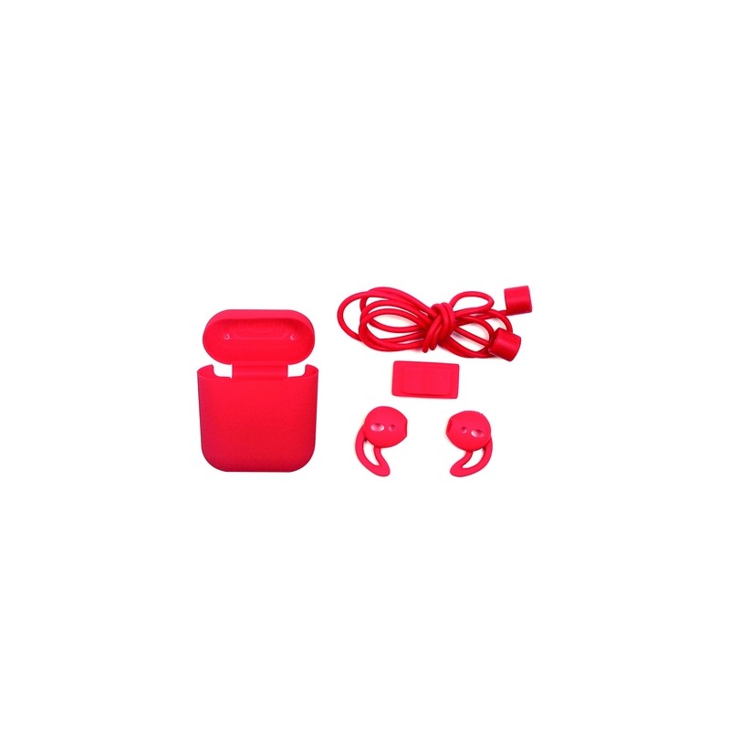 TUNIT Cover AirPods Apple 1a e 2a Generazione in Silicone - Red Spedizione Gratuita