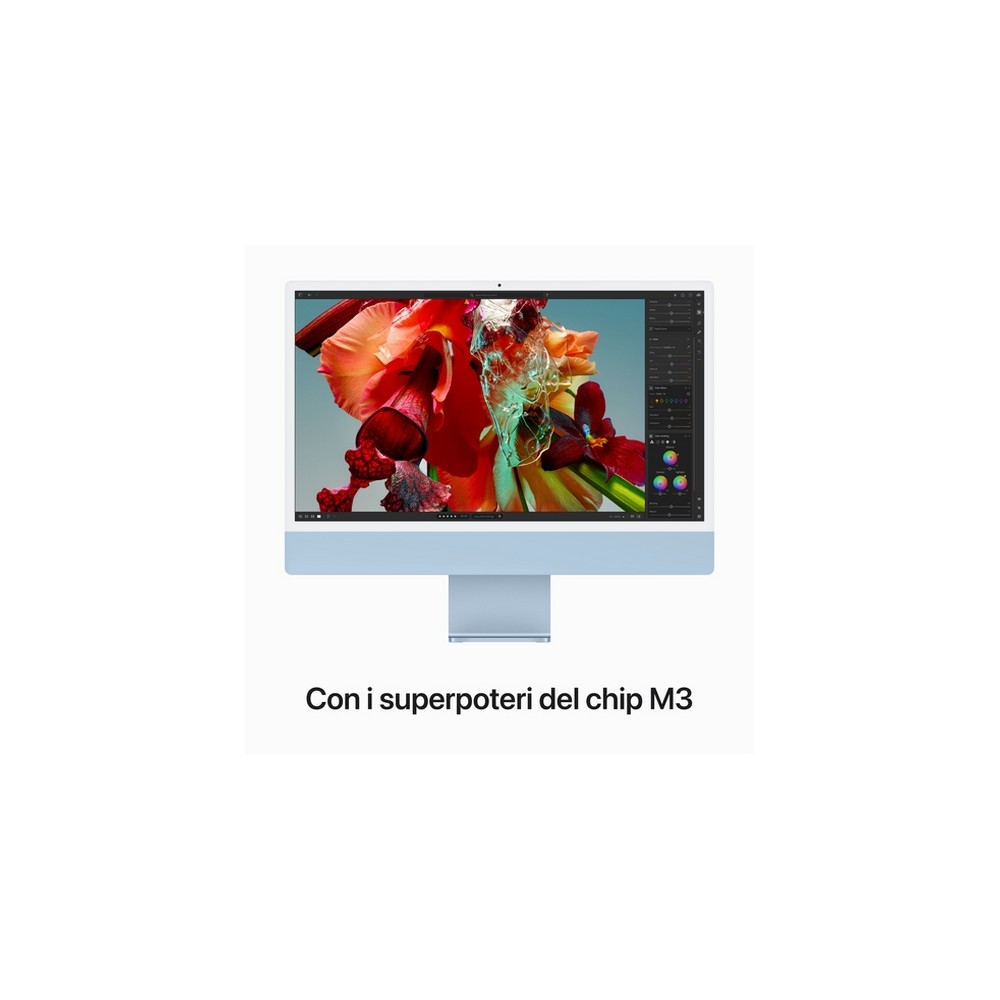 APPLE iMac 24" 256GB SSD - Apple M3 chip con 8-core CPU e 8-core GPU - Blu Vendita Calda