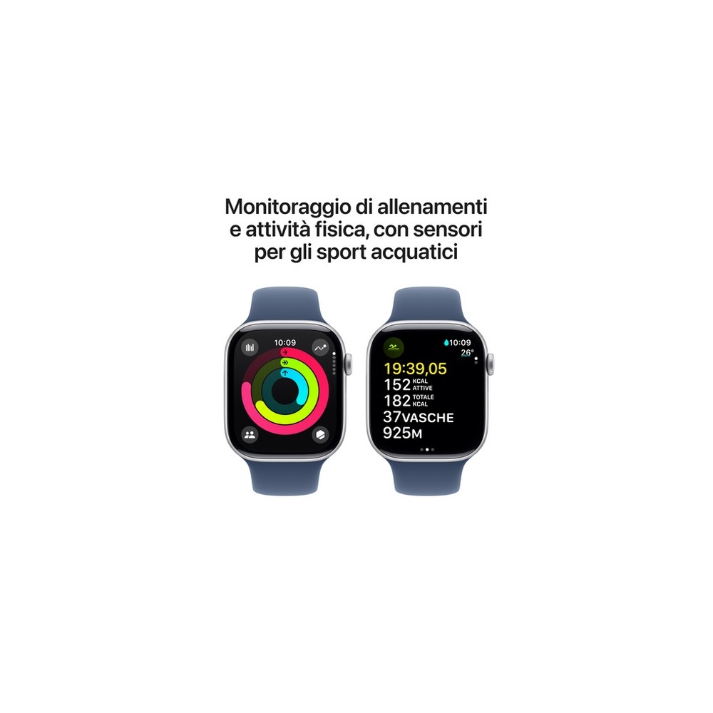 APPLE Apple Watch Series 10 GPS + Cellular 46mm Silver Aluminium Case with Denim Sport Band - S/M Discount Store per i nuovi prodotti