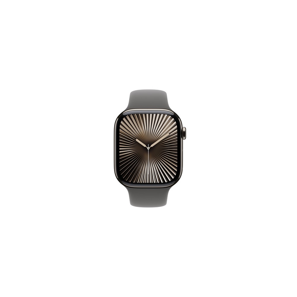 APPLE Apple Watch Series 10 GPS + Cellular 46mm Natural Titanium Case with Stone Grey Sport Band - M/L In vendita