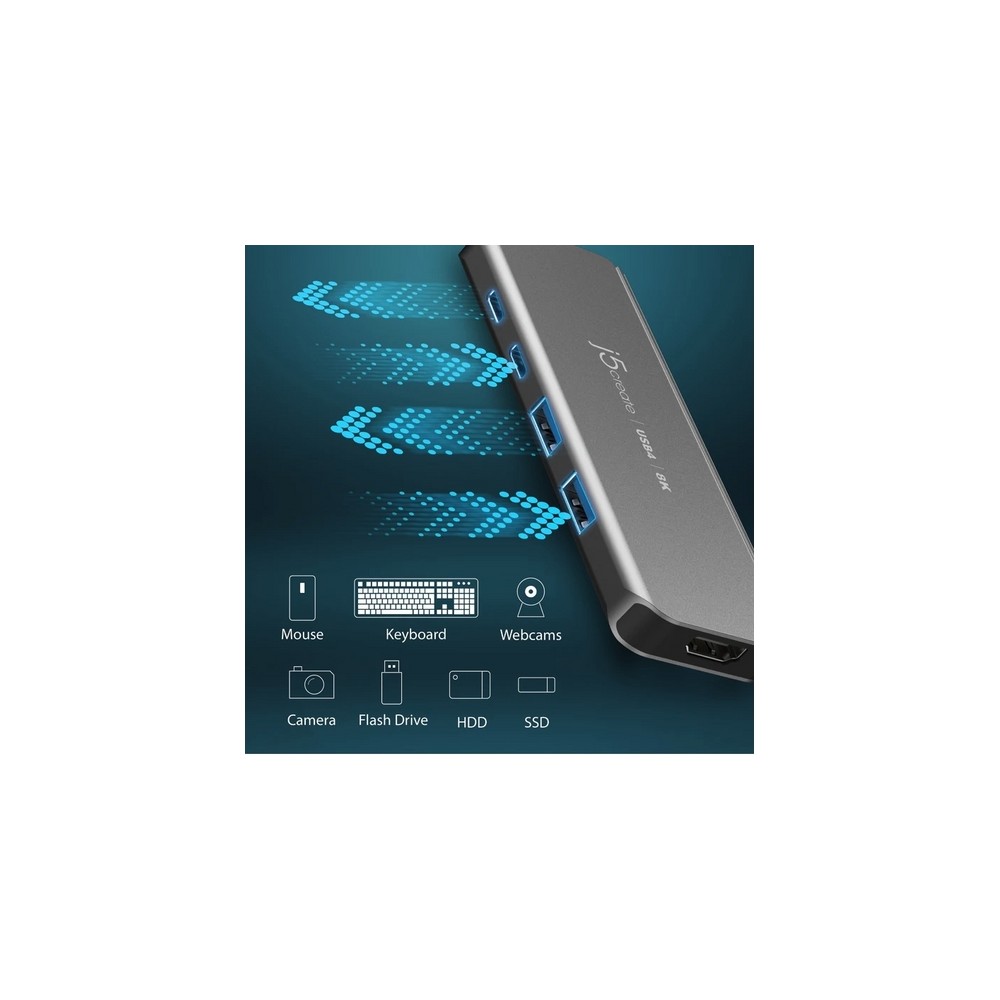 j5create USB4 8K60 Slim Hub Vendita calda