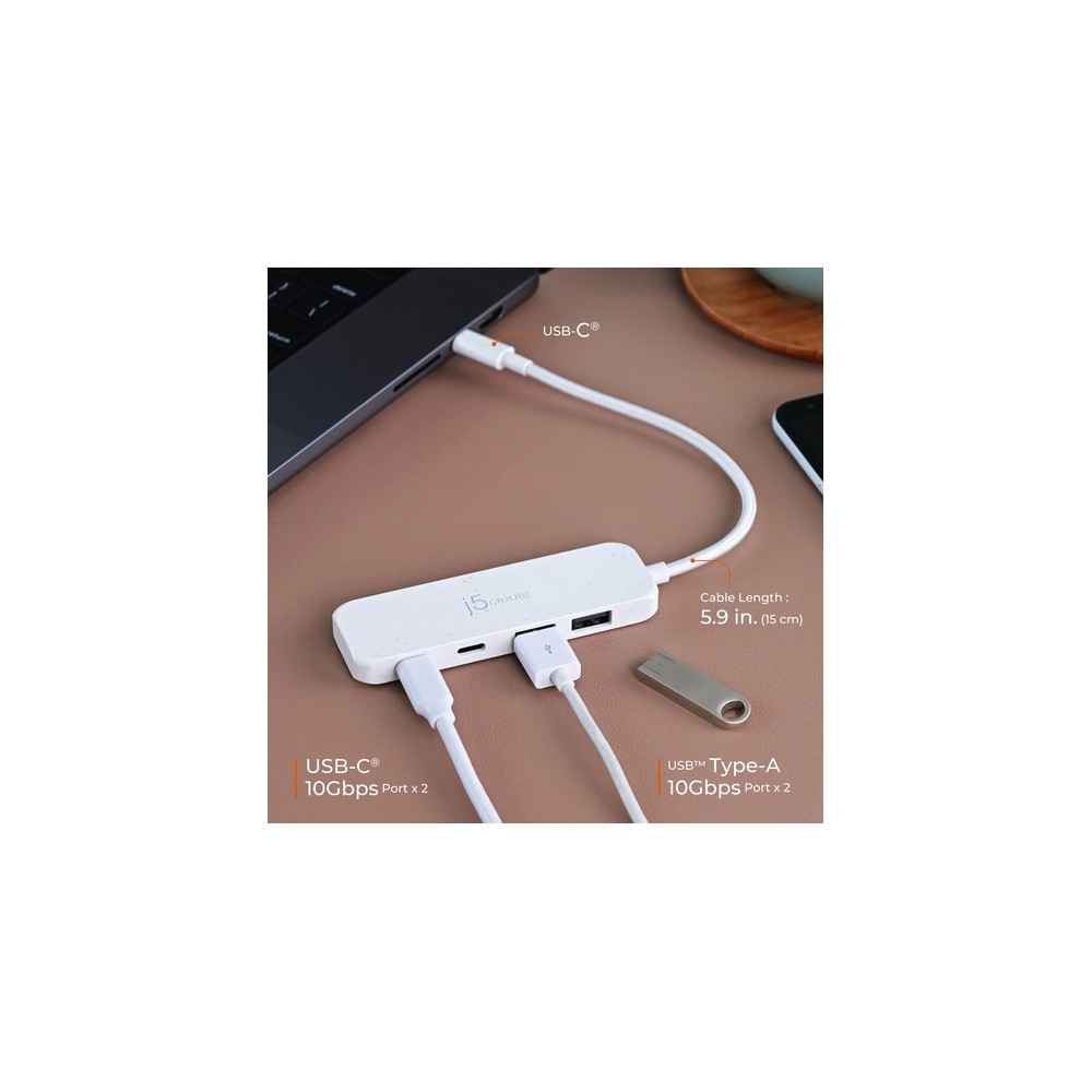 j5create Eco-Friendly USB-C to 4-Port Type-C & Type-A Gen 2 Hub Latest fashion