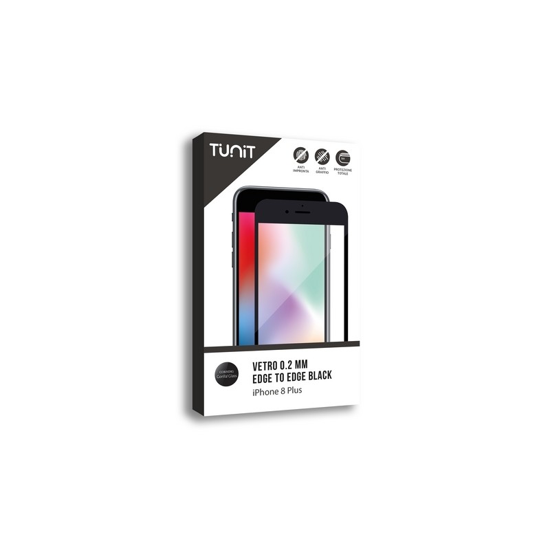 TUNIT Vetro "Edge to Edge"a doppia tempratura per iPhone 8 Plus - Nero Saldi