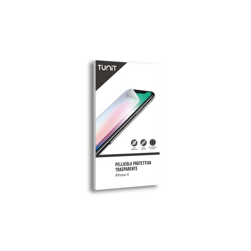 TUNIT Pellicola protettiva trasparente e anti-impronta per iPhone X Vendita Economica