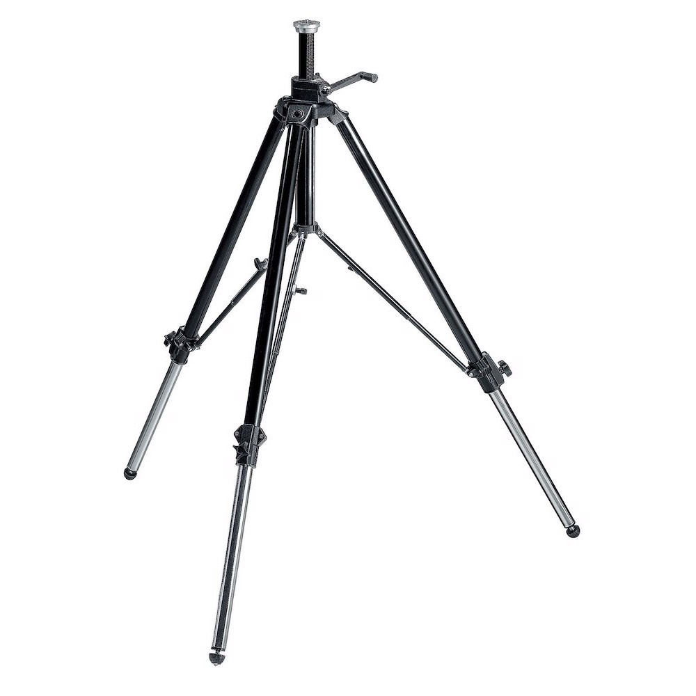 Manfrotto Treppiede nero alluminio con colonna centrale a cremagliera Italia