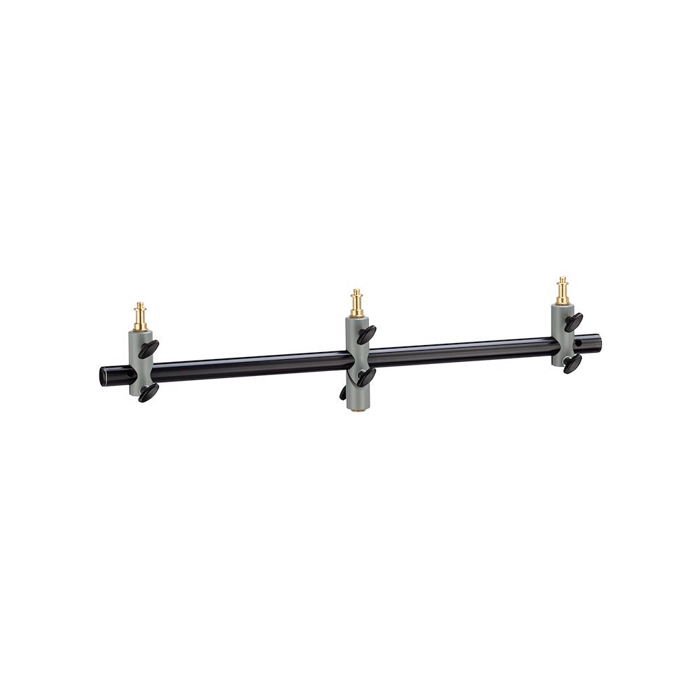 Manfrotto Barra nera portamicrofono/lamp 3 attacchi Officina