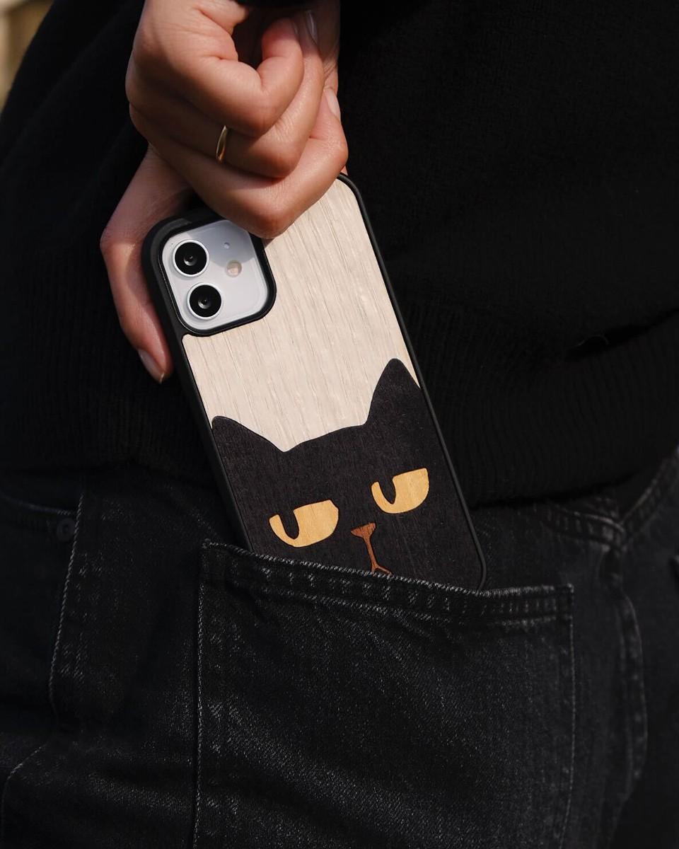 Wood'd Black Cat Cover Negozi Online