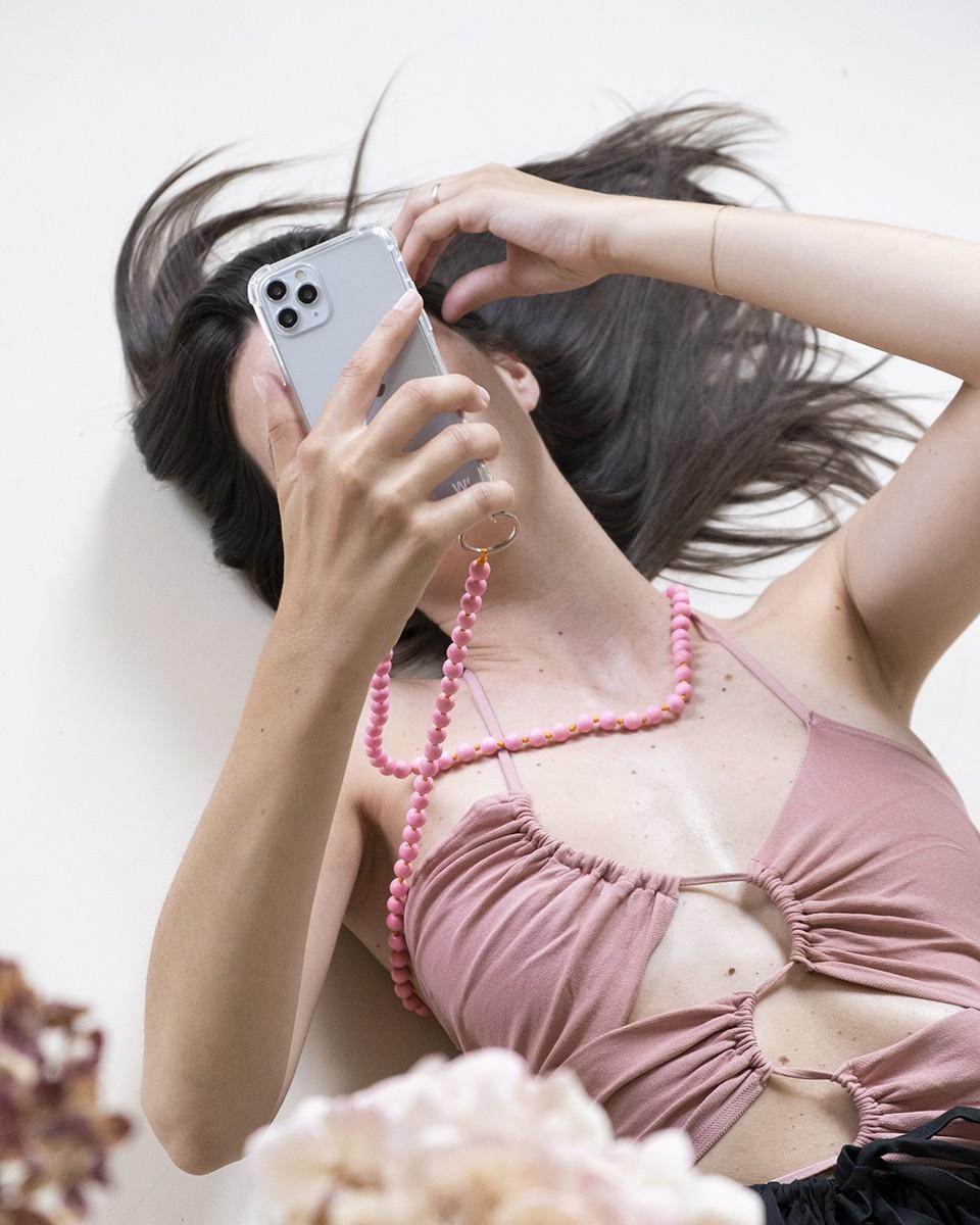 Wood'd Pearls Pink Necklace Spedizione Gratuita