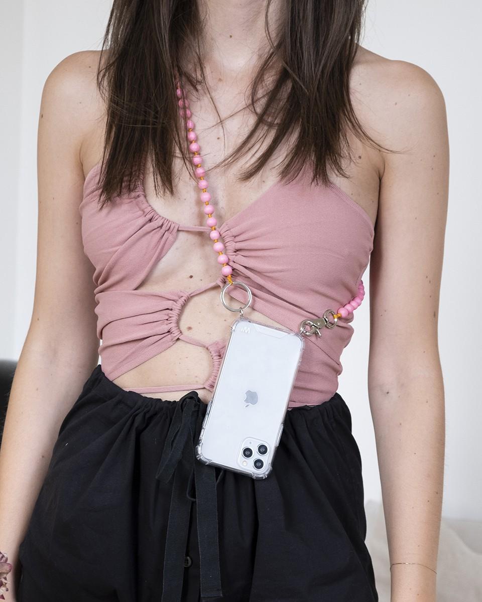 Wood'd Pearls Pink Necklace Spedizione Gratuita